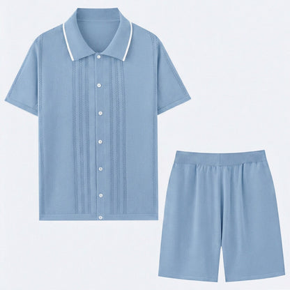 Men's Knit Two-Piece Summer Outfit Set