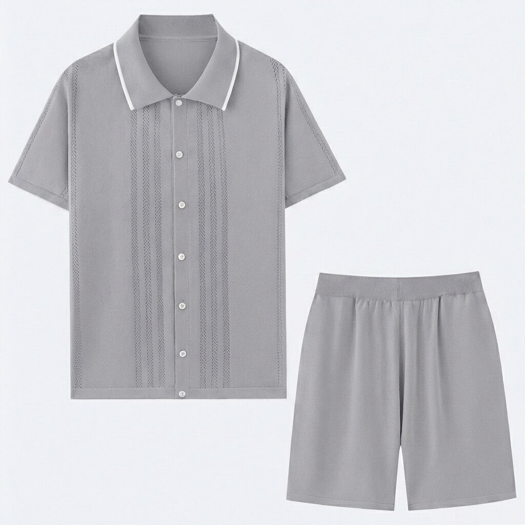 Men's Knit Two-Piece Summer Outfit Set