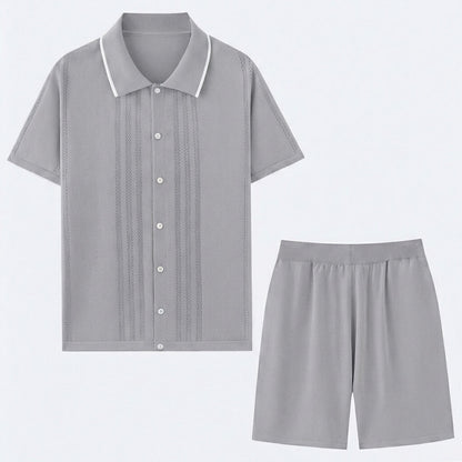 Men's Knit Two-Piece Summer Outfit Set
