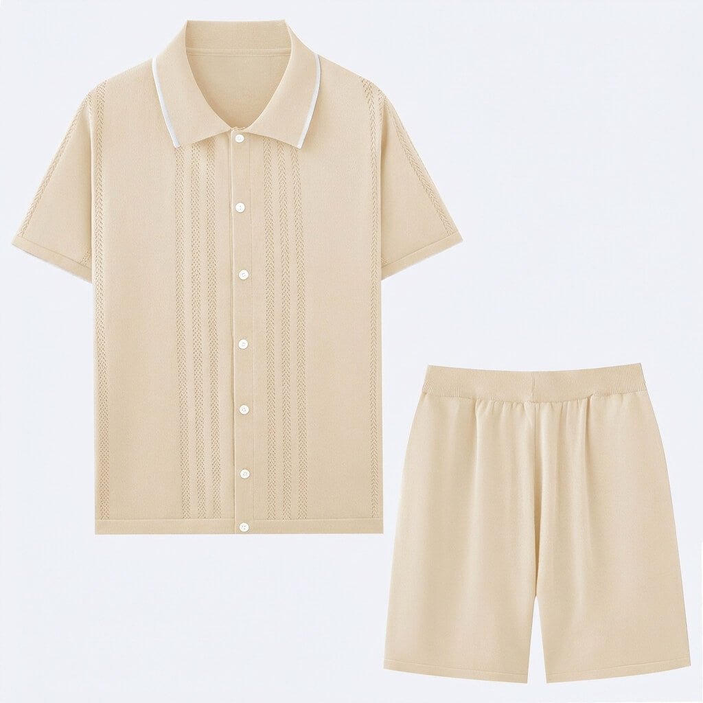 Men's Knit Two-Piece Summer Outfit Set
