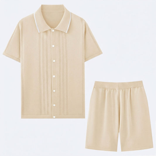 Men's Knit Two-Piece Summer Outfit Set
