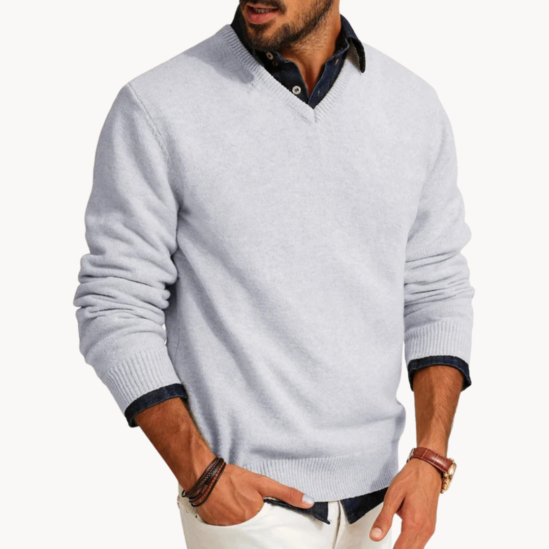 Men's Knit V-Neck Sweater