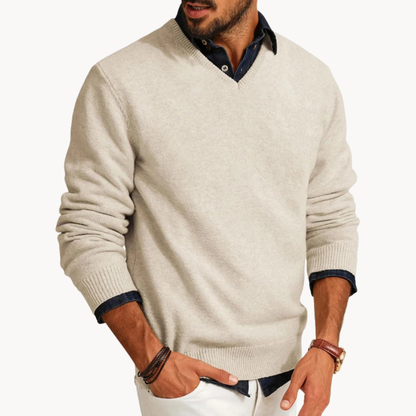 Men's Knit V-Neck Sweater
