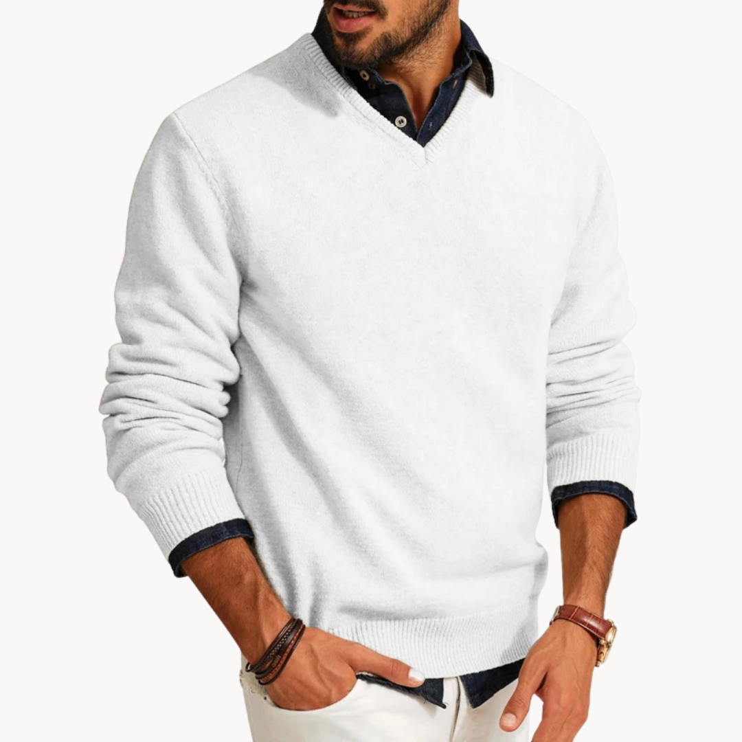 Men's Knit V-Neck Sweater