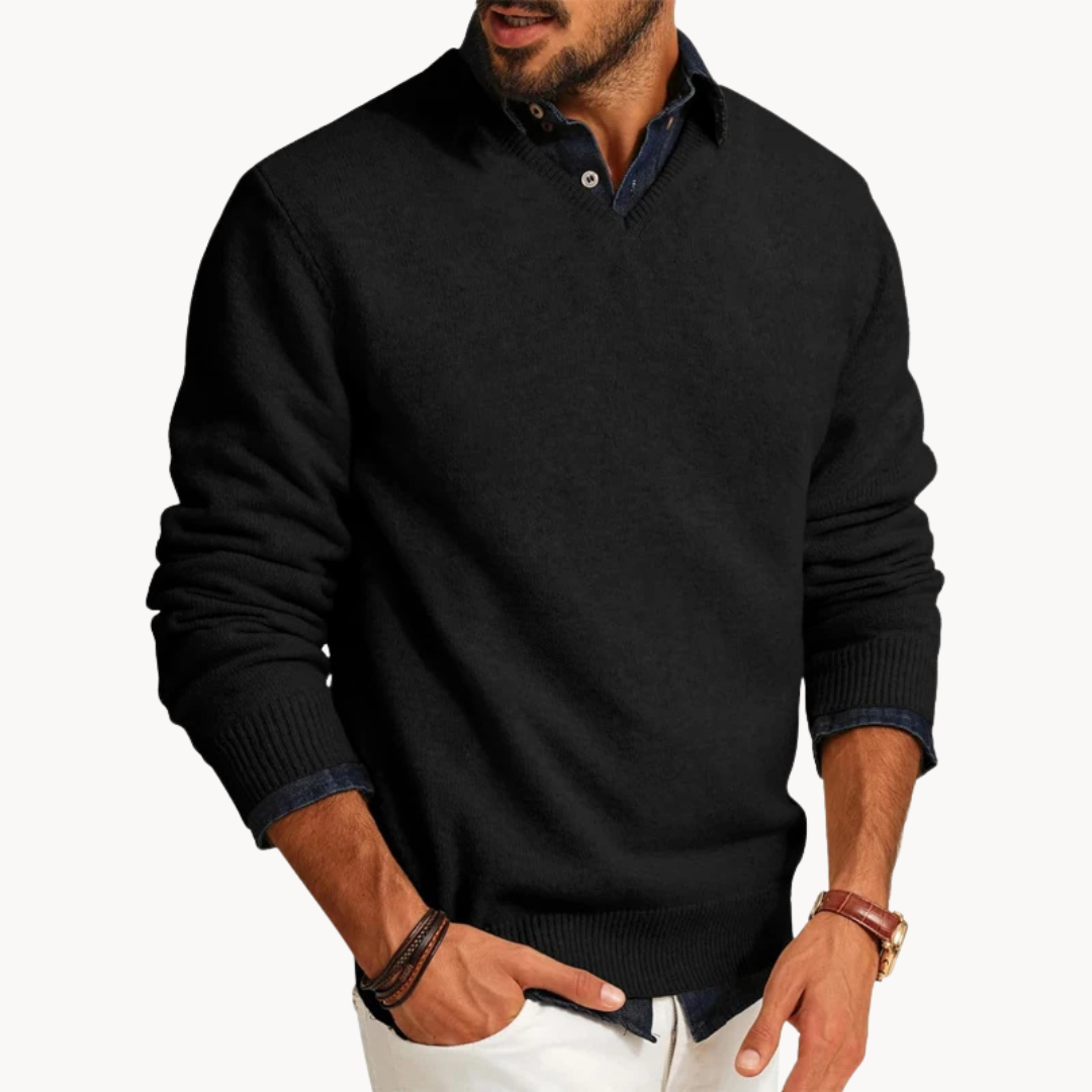 Men's Knit V-Neck Sweater