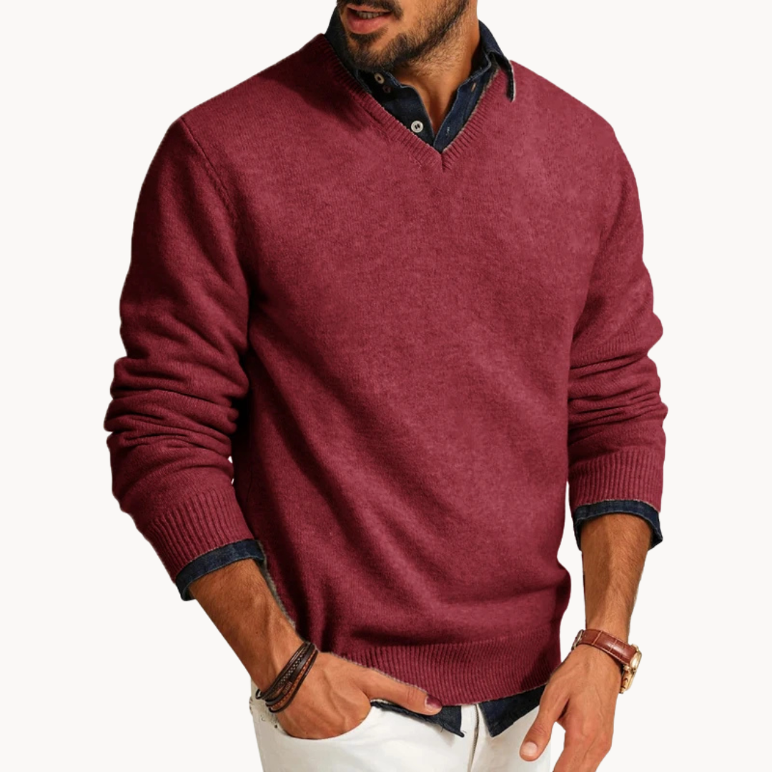 Men's Knit V-Neck Sweater