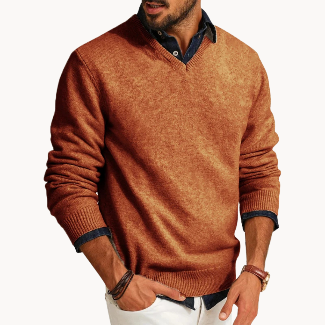Men's Knit V-Neck Sweater