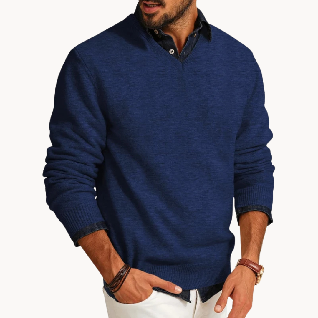 Men's Knit V-Neck Sweater