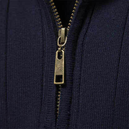 Men's Knitted Quarter Zip Sweater