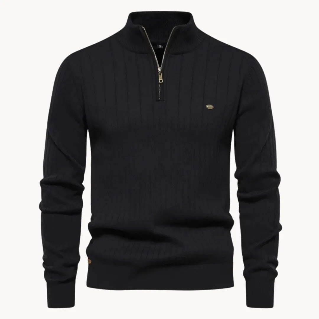Men's Knitted Quarter Zip Sweater