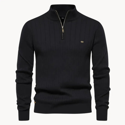 Men's Knitted Quarter Zip Sweater