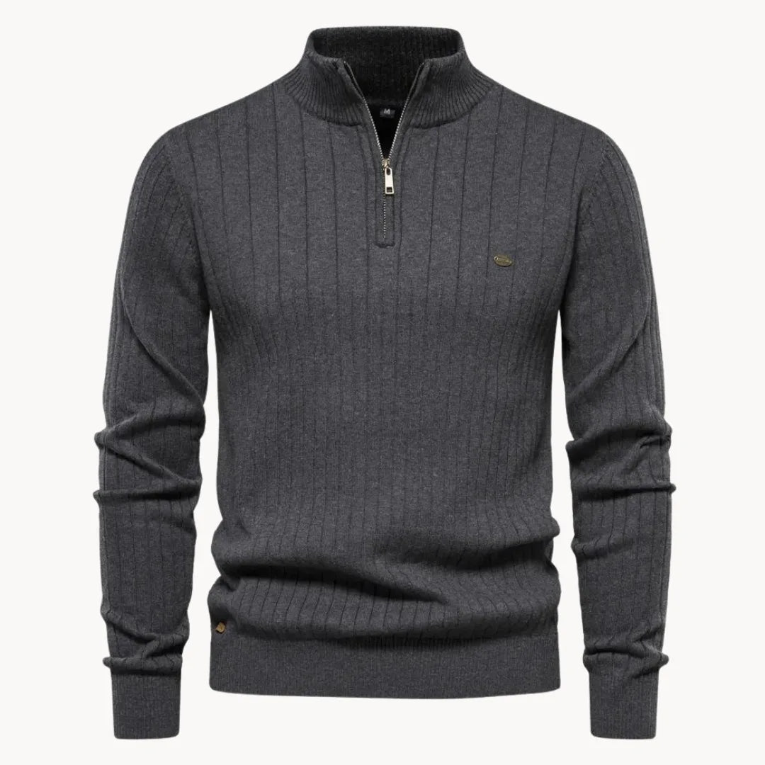 Men's Knitted Quarter Zip Sweater