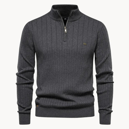 Men's Knitted Quarter Zip Sweater