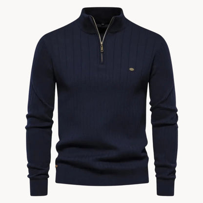 Men's Knitted Quarter Zip Sweater