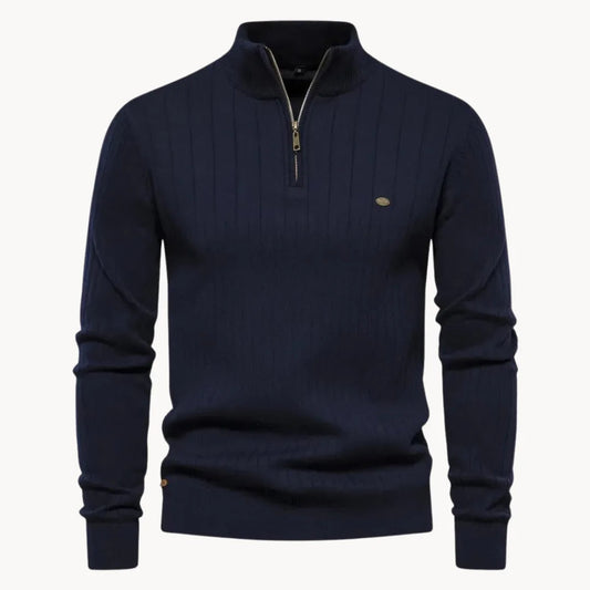 Men's Knitted Quarter Zip Sweater