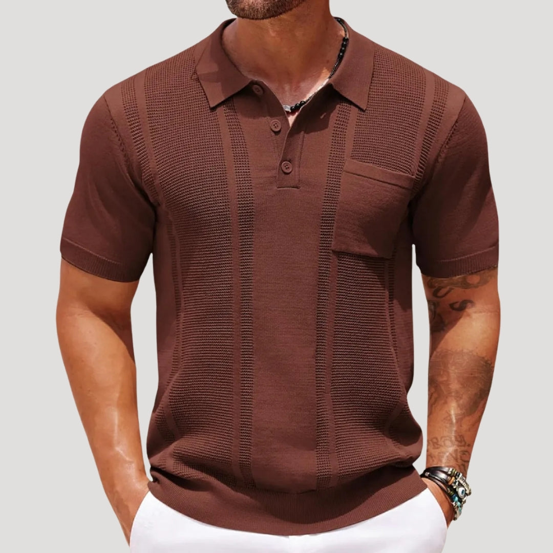 Men's Knitted Short-Sleeved Polo Shirt