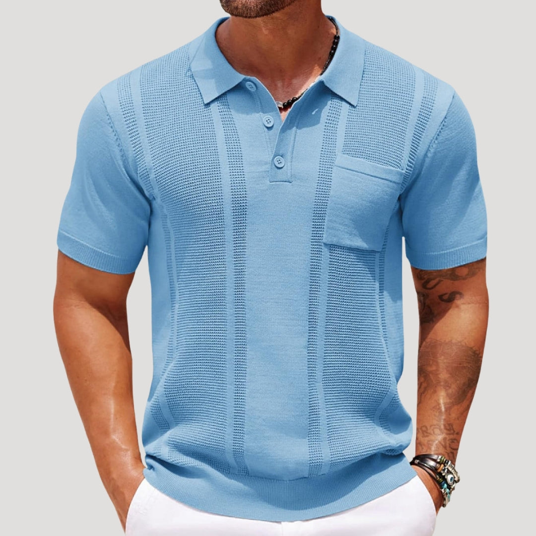 Men's Knitted Short-Sleeved Polo Shirt