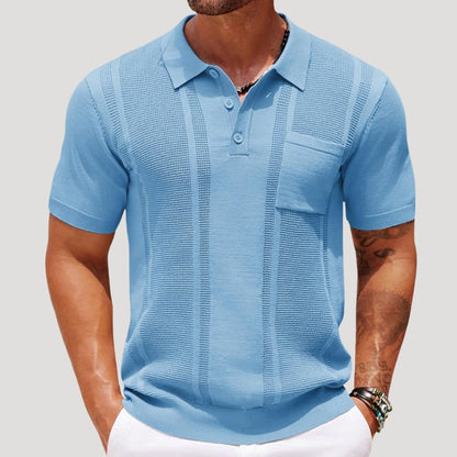 Men's Knitted Short-Sleeved Polo Shirt