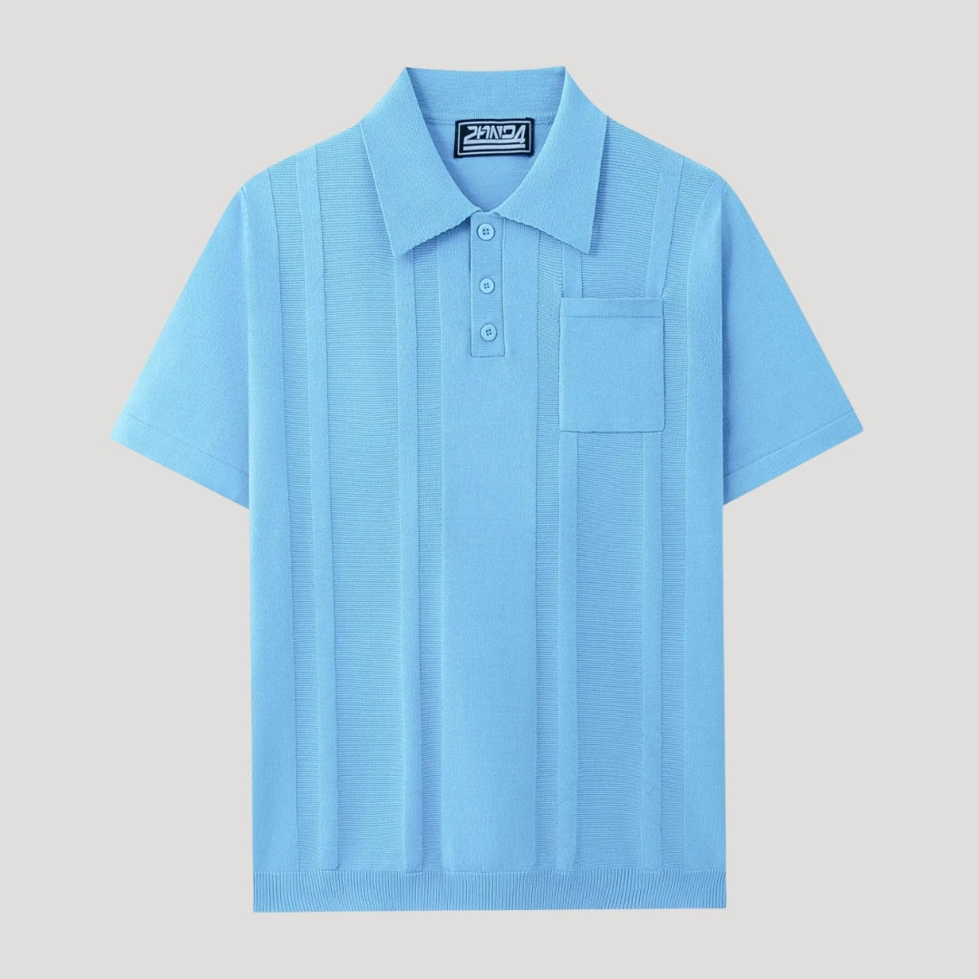 Men's Knitted Short-Sleeved Polo Shirt