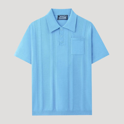 Men's Knitted Short-Sleeved Polo Shirt
