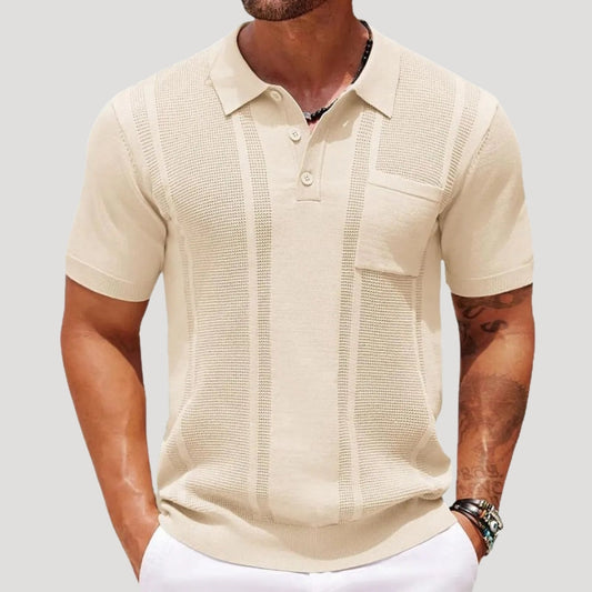 Men's Knitted Short-Sleeved Polo Shirt