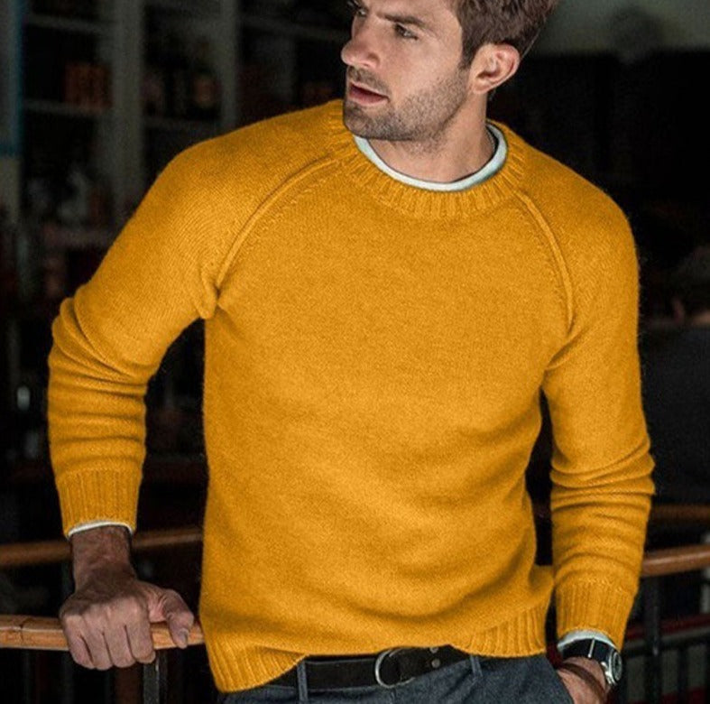 Men's Knitted Sweater Classic Fit for Warmth and Comfort