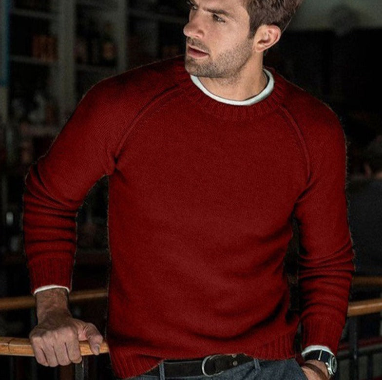 Men's Knitted Sweater Classic Fit for Warmth and Comfort