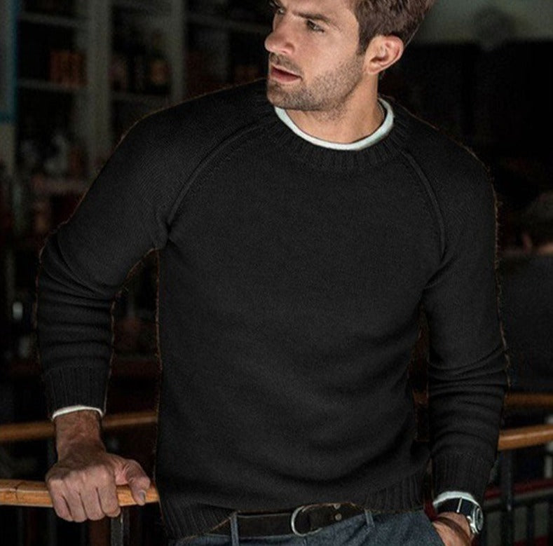 Men's Knitted Sweater Classic Fit for Warmth and Comfort
