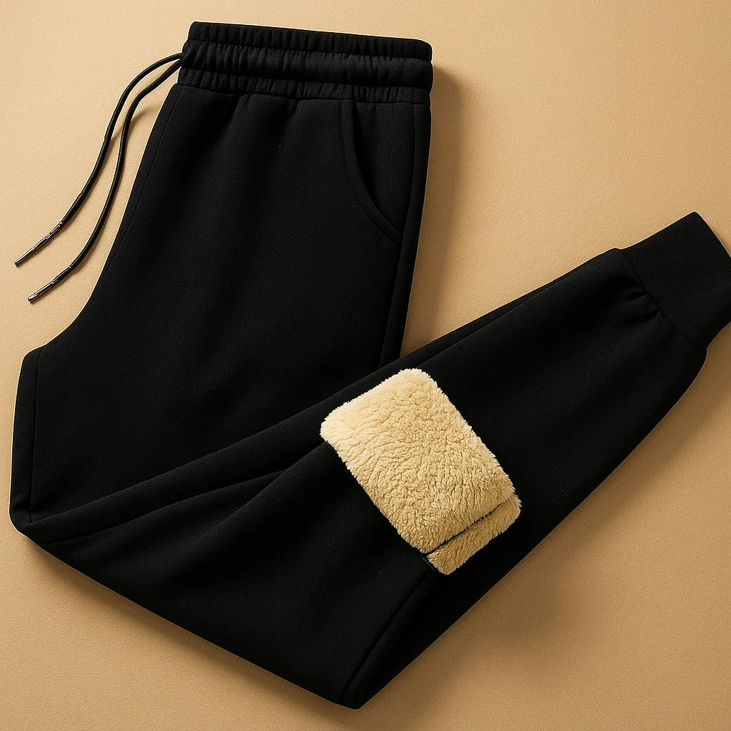 Men's Knitted Winter Pants with Elastic Waistband