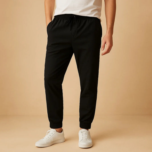 Men's Knitted Winter Pants with Elastic Waistband