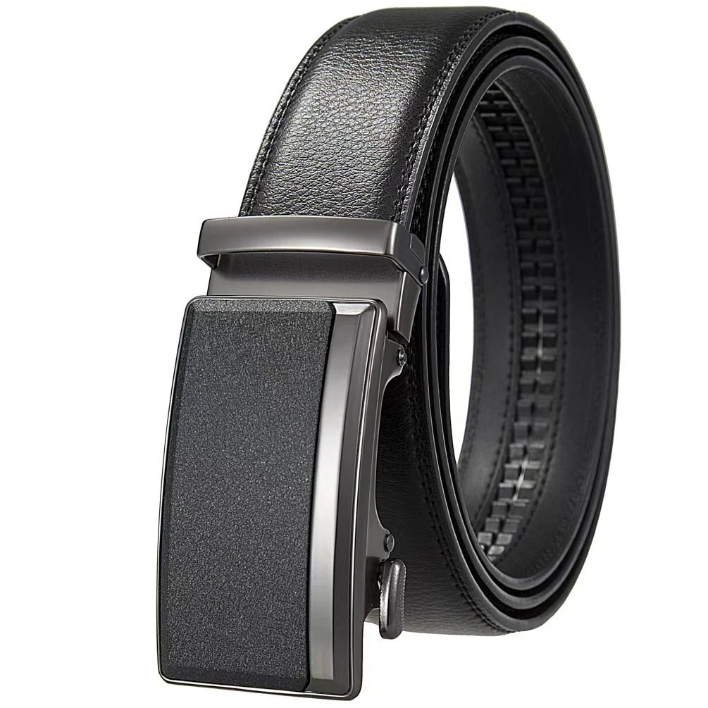 Men's Leather Belt with Automatic Buckle
