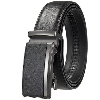 Men's Leather Belt with Automatic Buckle