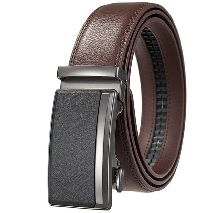 Men's Leather Belt with Automatic Buckle