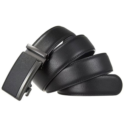 Men's Leather Belt with Automatic Buckle