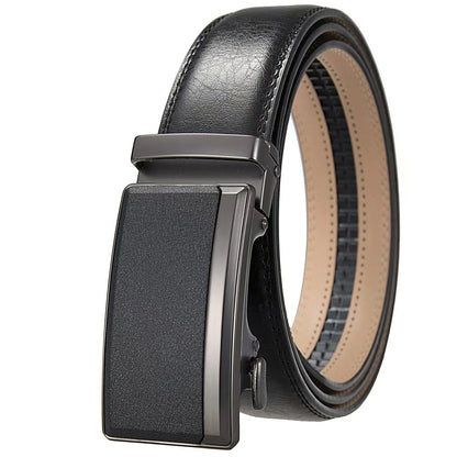 Men's Leather Belt with Automatic Buckle