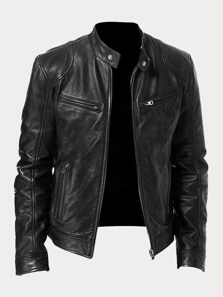 Men's Leather Biker Jacket