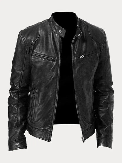 Men's Leather Biker Jacket