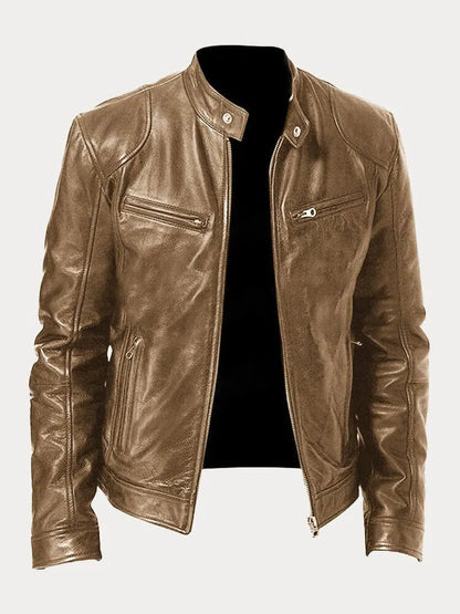 Men's Leather Biker Jacket