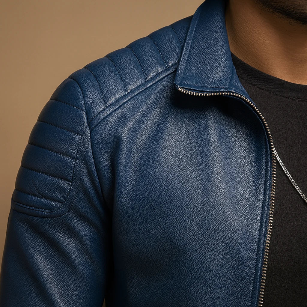 Men's Leather Biker Jacket