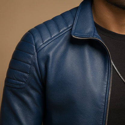Men's Leather Biker Jacket