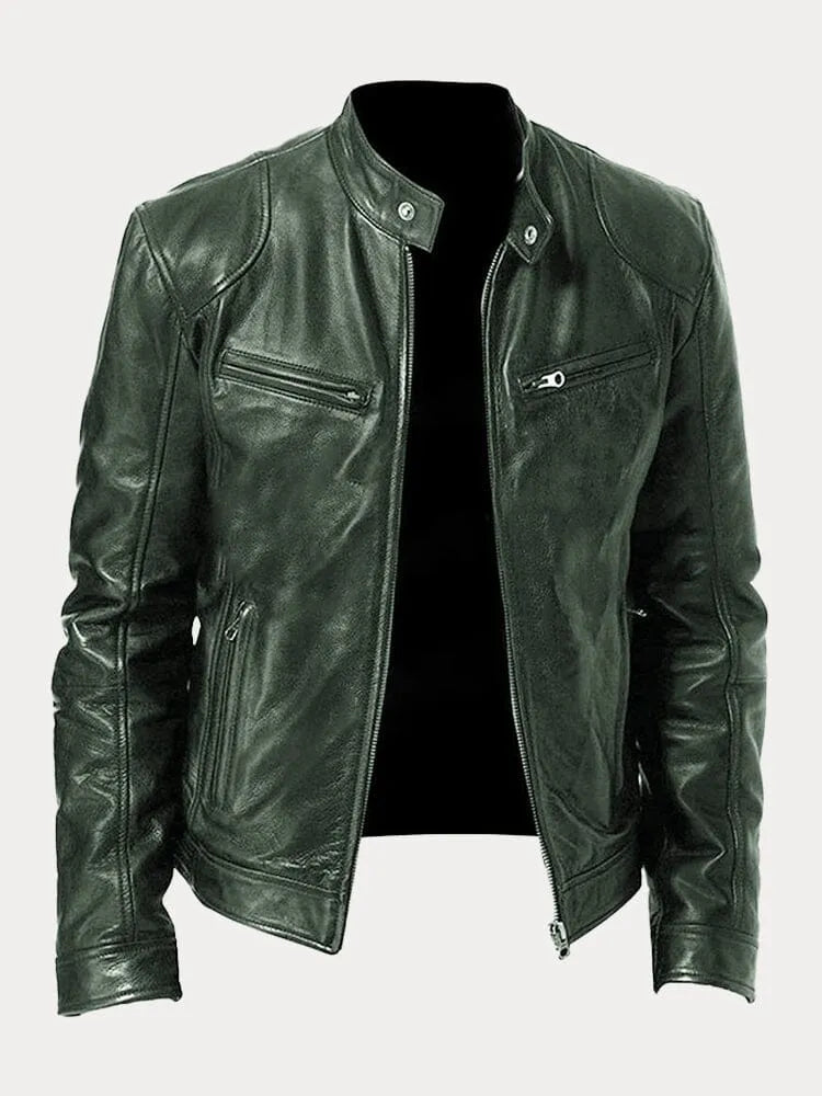 Men's Leather Biker Jacket