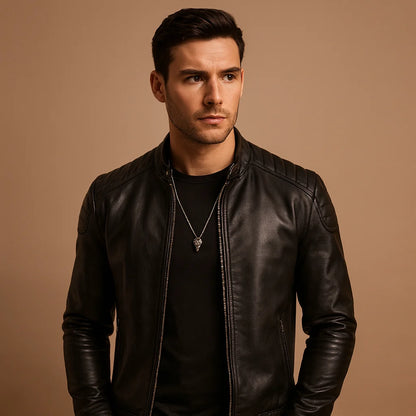 Men's Leather Biker Jacket