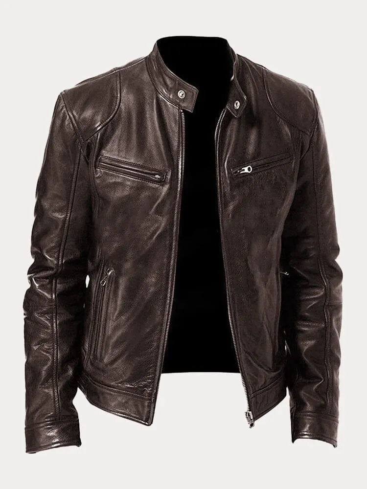 Men's Leather Biker Jacket