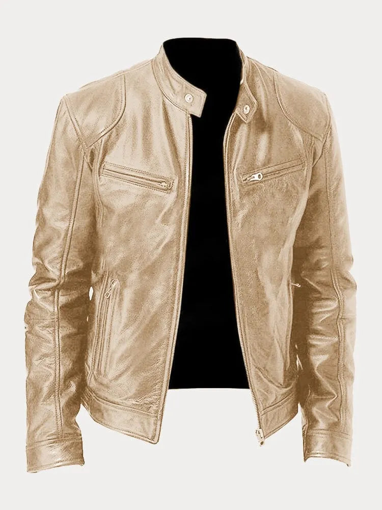 Men's Leather Biker Jacket