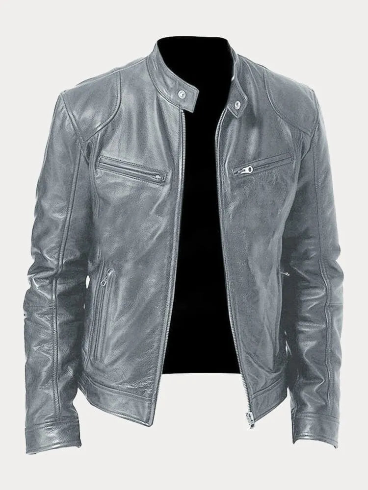 Men's Leather Biker Jacket