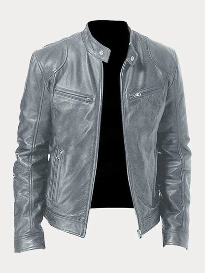 Men's Leather Biker Jacket