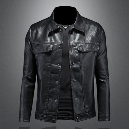 Men's Leather Biker Jacket for Motorcycle Riders