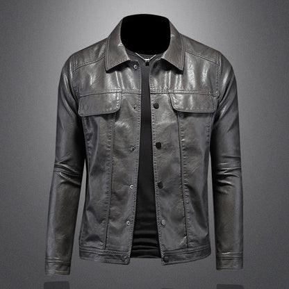 Men's Leather Biker Jacket for Motorcycle Riders