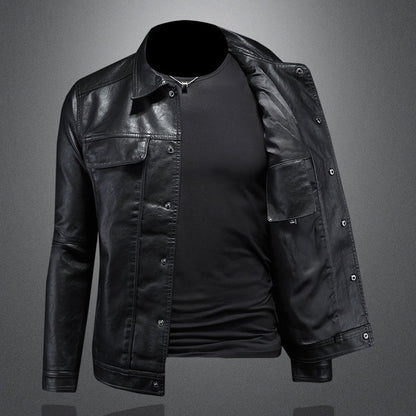 Men's Leather Biker Jacket for Motorcycle Riders
