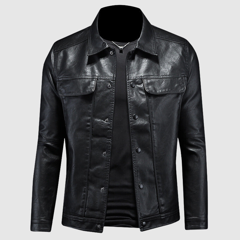 Men's Leather Biker Jacket for Motorcycle Riders